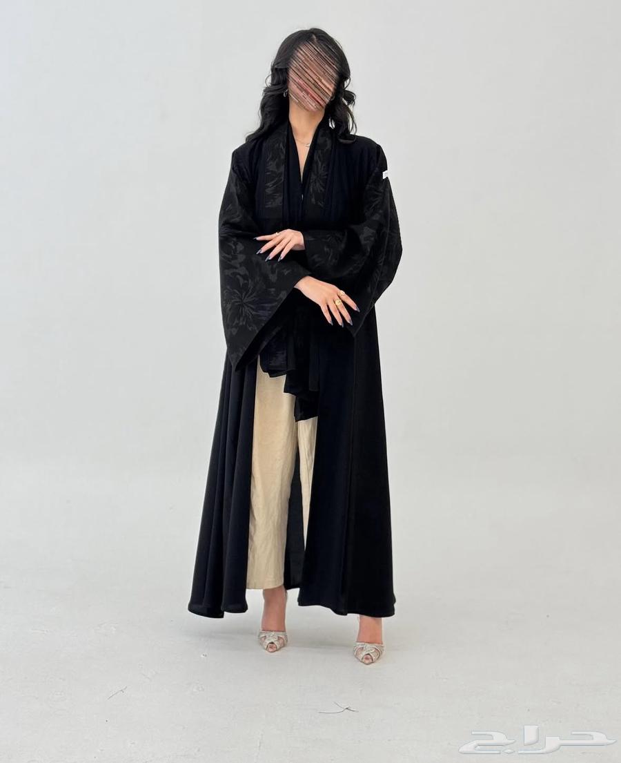 Blackberry fabric abaya with linen sleeves64441512629505113