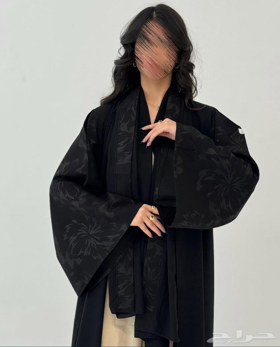 Blackberry fabric abaya with linen sleeves64441512629505111