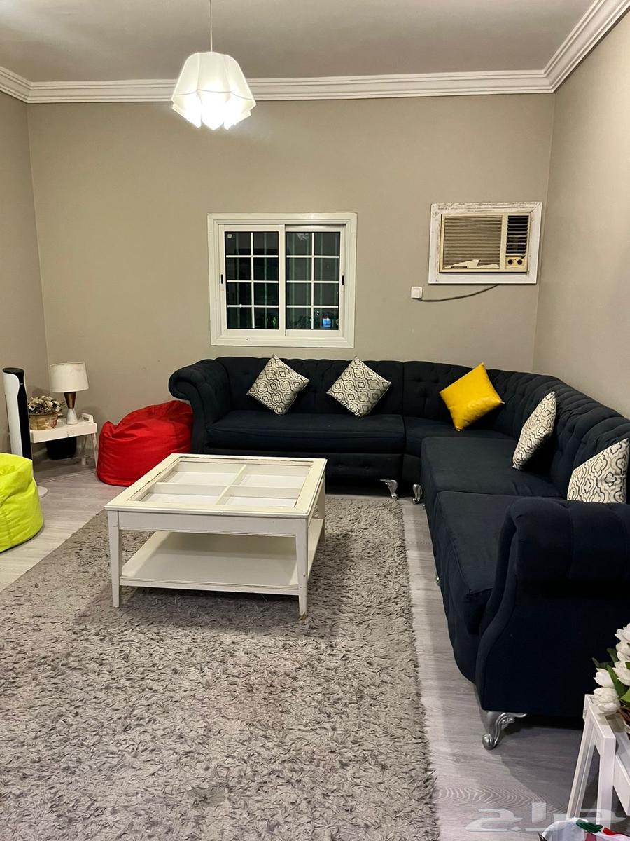 L-shaped sofa with center table and cushions 500 SAR64436803204481111