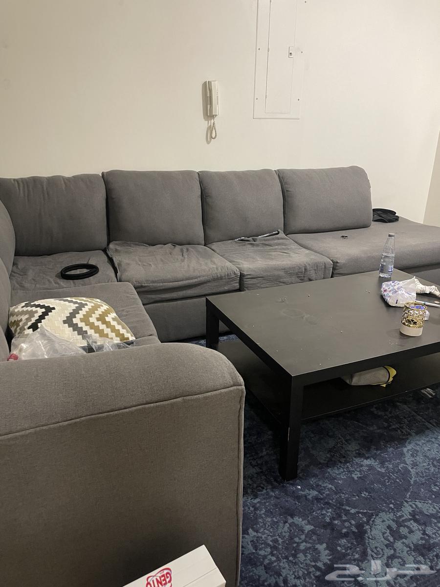 طقم كنب حرف L مع طاولة قهوة64435327131905110