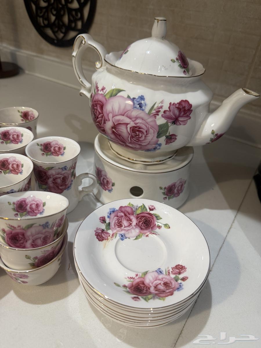 طقم الشاهي وفناجين ابيض64439444700034110