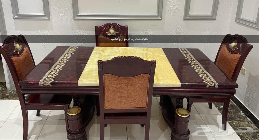 Marble dining table with four chairs and sofa64439842997377110