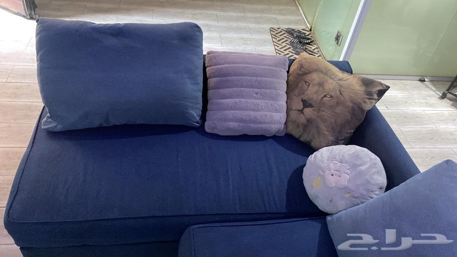 L-shaped sofa, bed, and 3-piece wardrobe64441759572739114