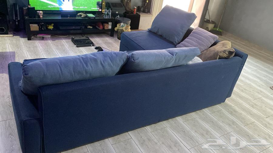 L-shaped sofa, bed, and 3-piece wardrobe64441759572739111