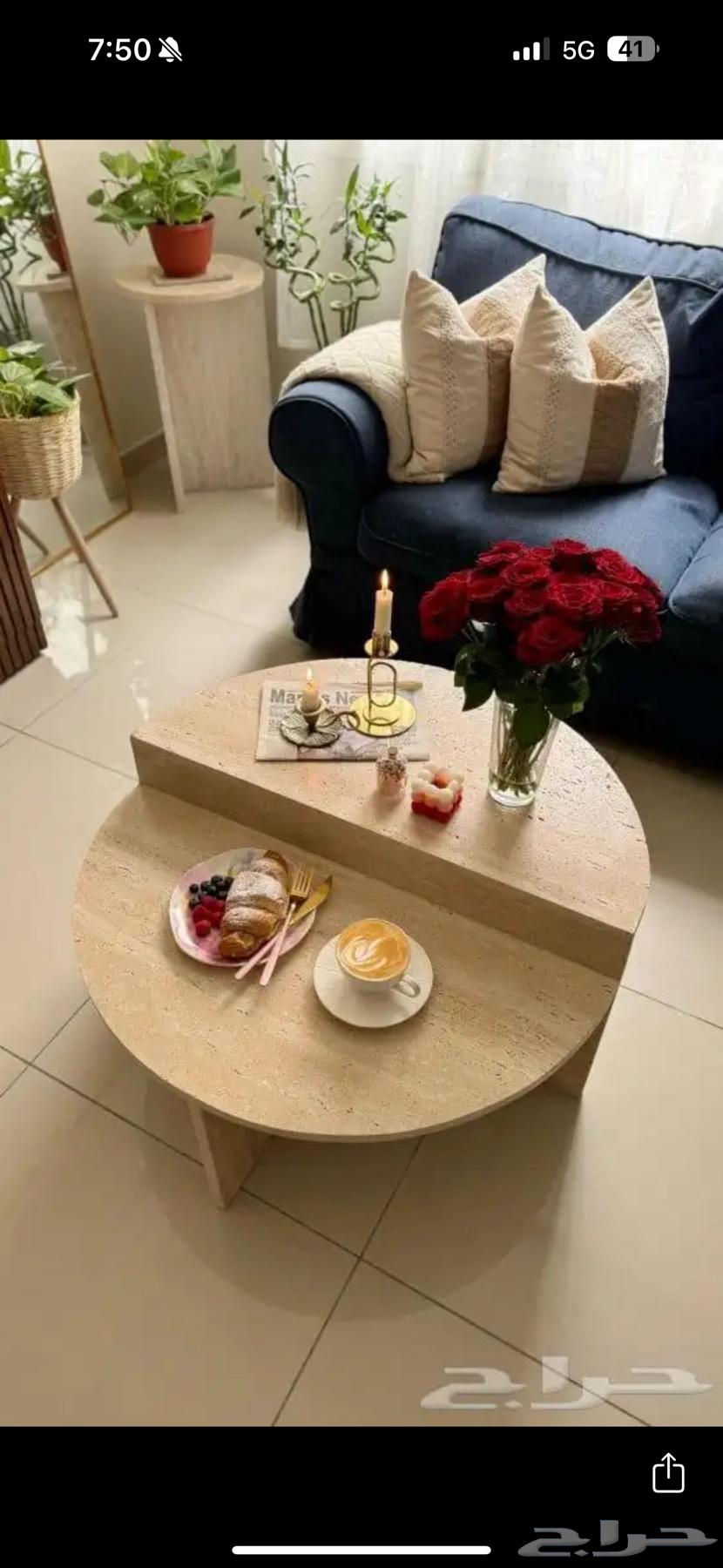 طاولات رخام بديل ترافنتينو جديده للبيع64452779811459111