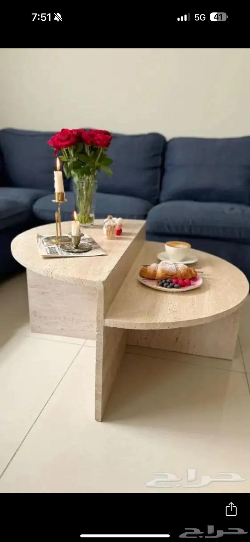 طاولات رخام بديل ترافنتينو جديده للبيع64452779811459110