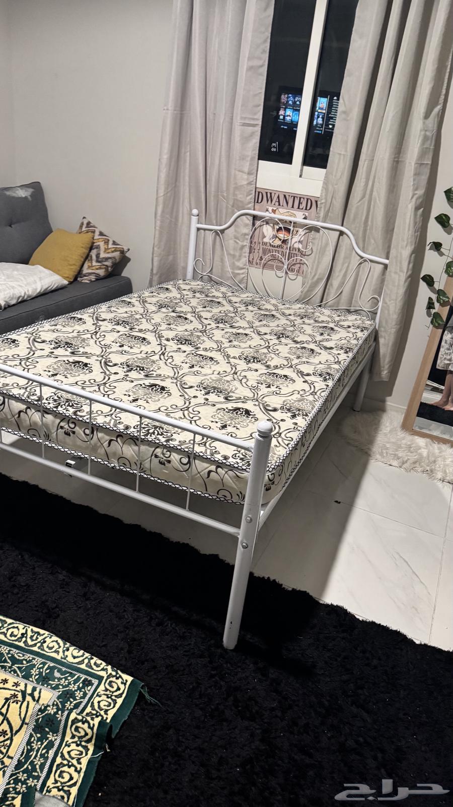 120 cm metal bed frame with mattress, completely new and unused64449314547073110