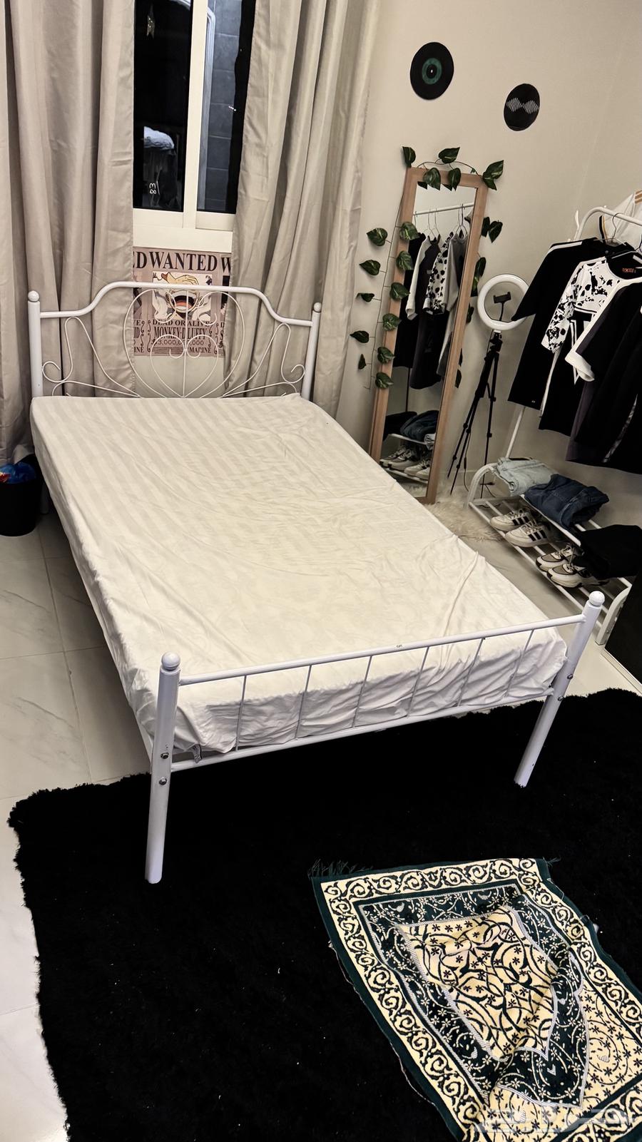 120 cm metal bed frame with mattress, completely new and unused64449314547073114