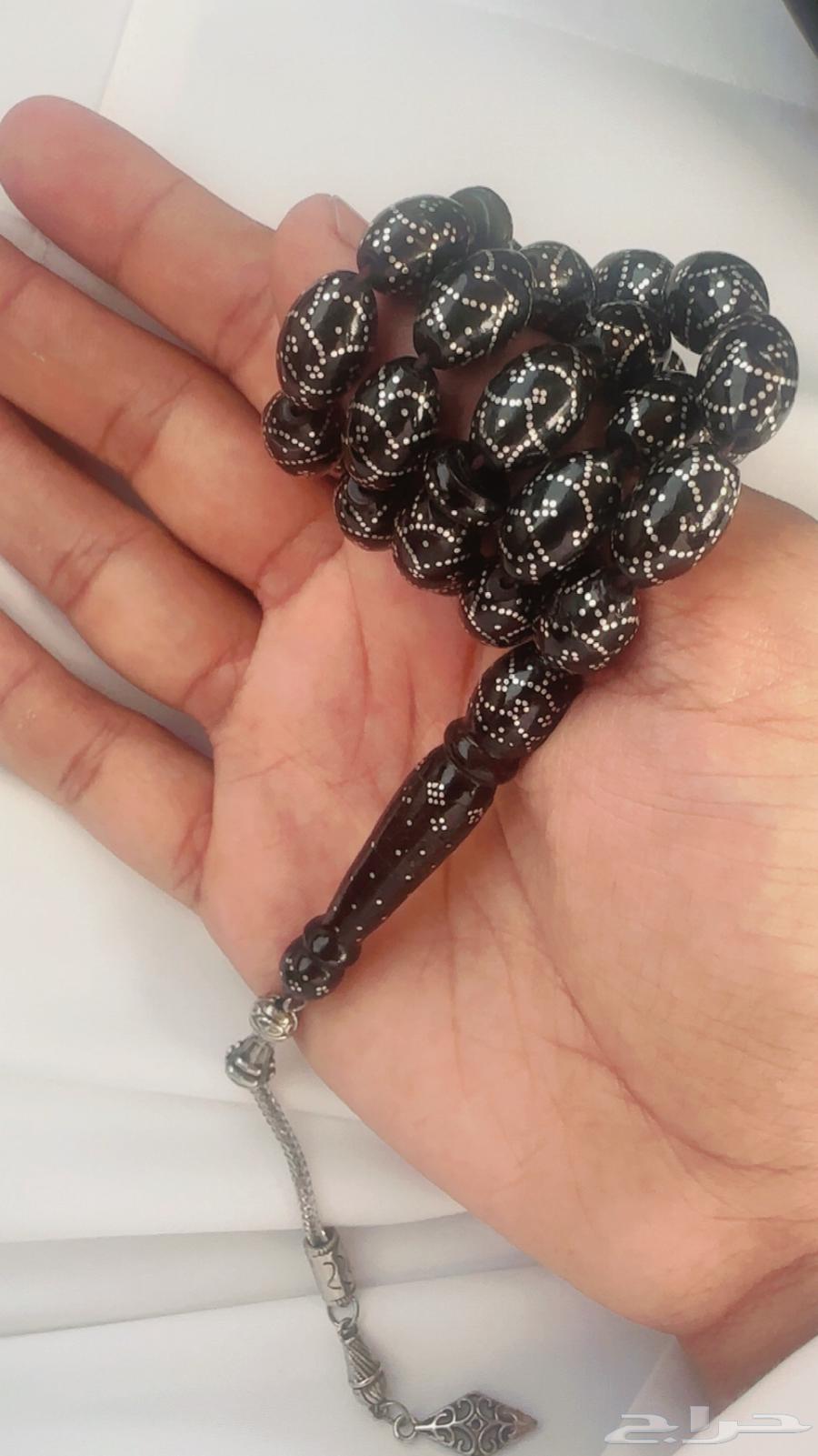 سبحة يسر بحري مطعمة بفضة64443344293251110