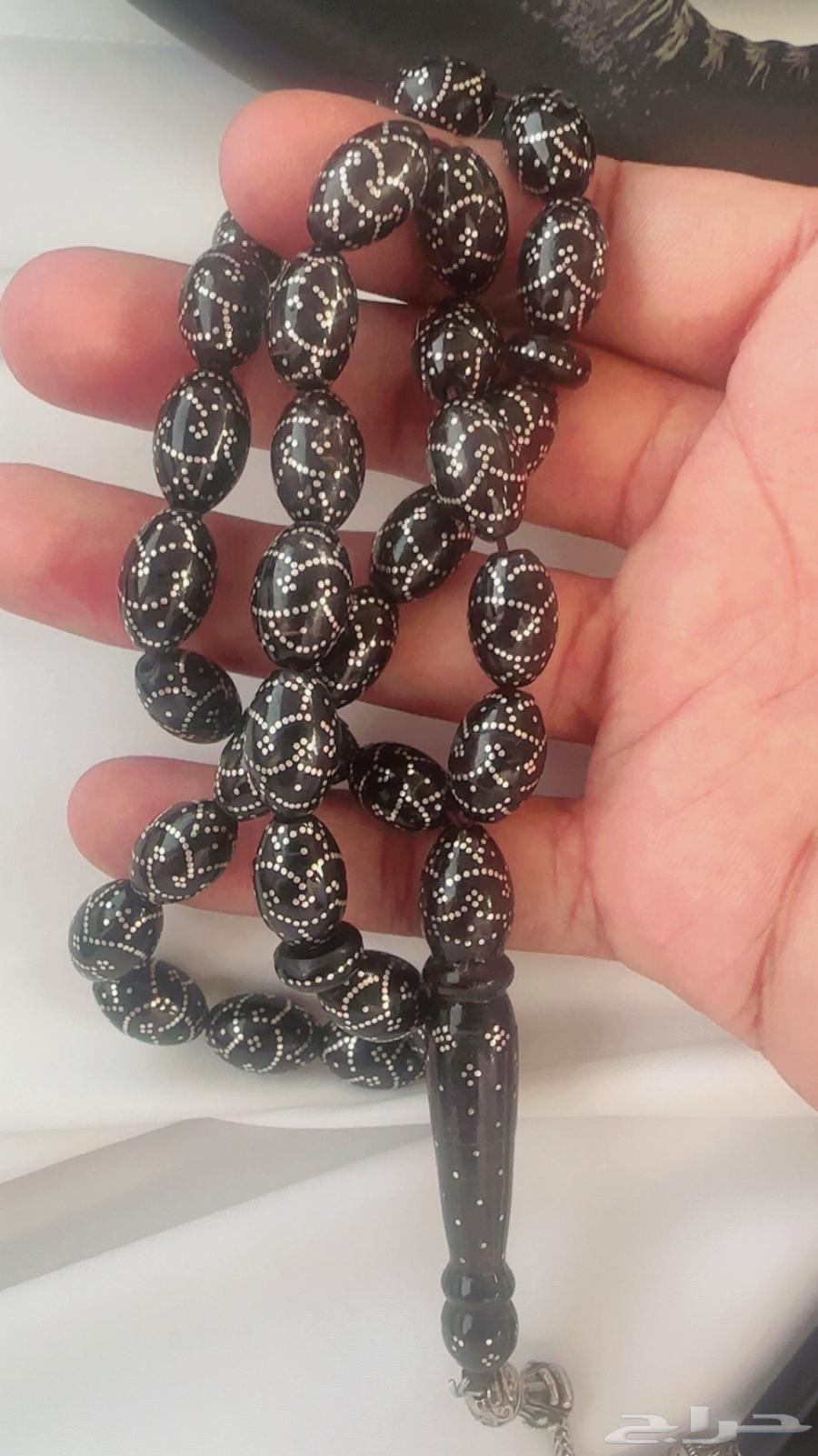 سبحة يسر بحري مطعمة بفضة64443344293251112