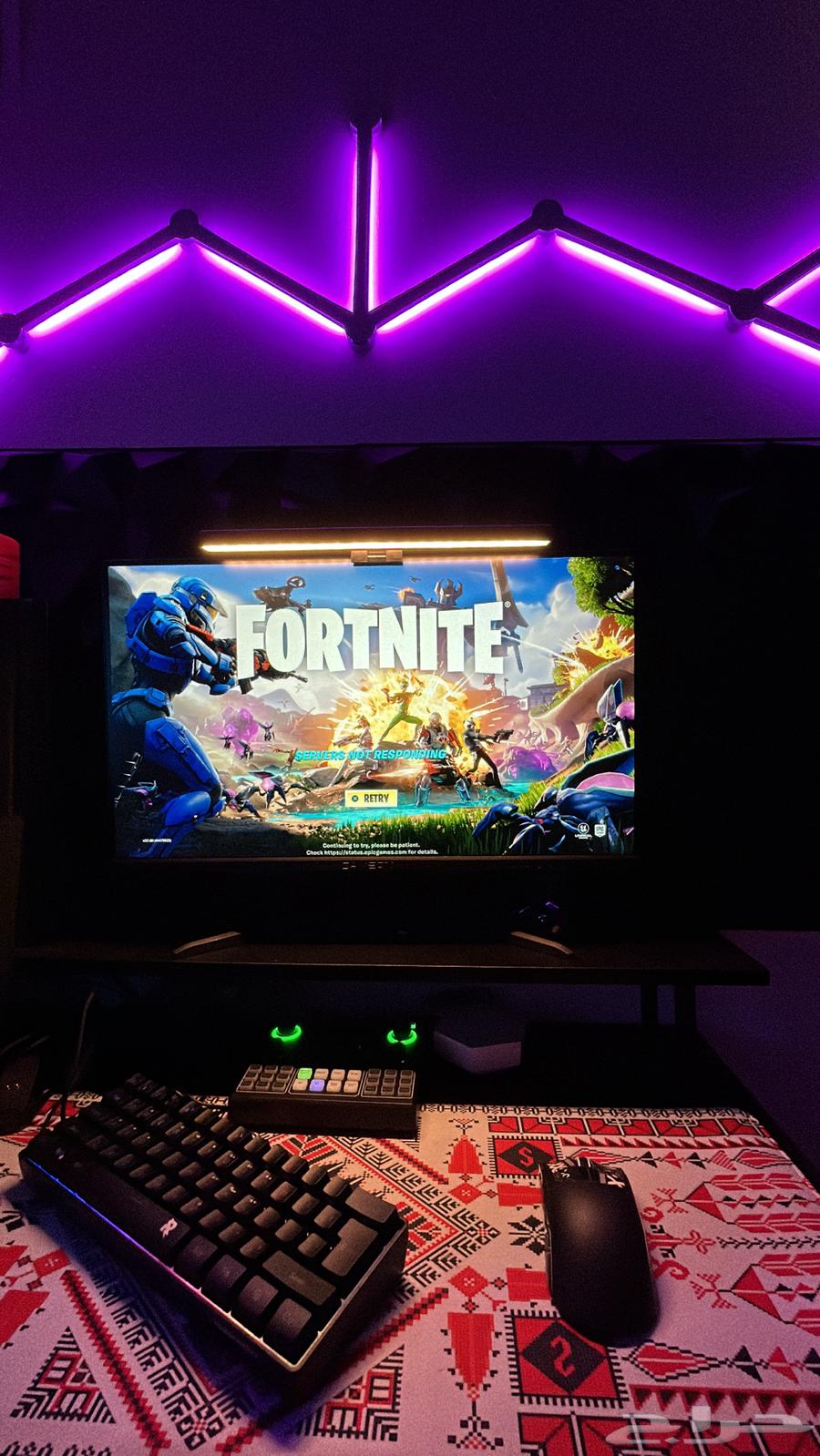 ست اب شاشة وطاولة قيمنق وكرسي قيمنق الشاشه24بوصه 180هيرتز64444391813891111