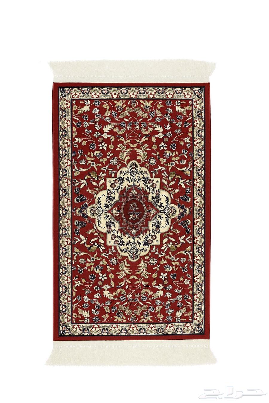 Red prayer rug with Rawdah design64442979544066112