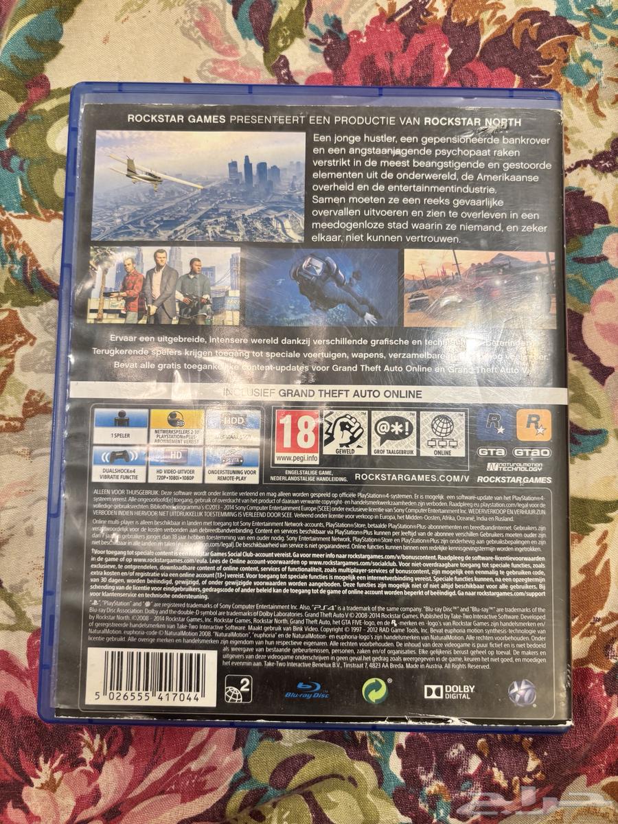 قرص لعبة GTA 5 معروض للبيع بسعر 60 ريال سعودي64447732295682112