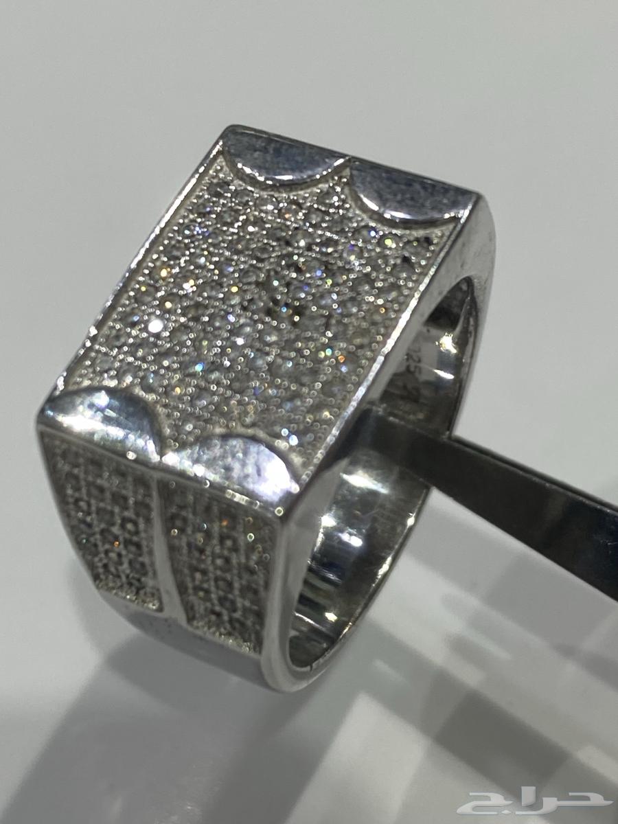 خاتم فضه رجالي راقي عيار 925 إيطالي شبيه الالماس64448994200962110