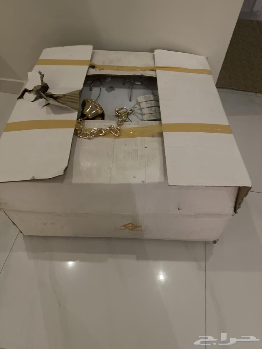New modern chandelier, unused, in box, price 600 SAR64447494727809110
