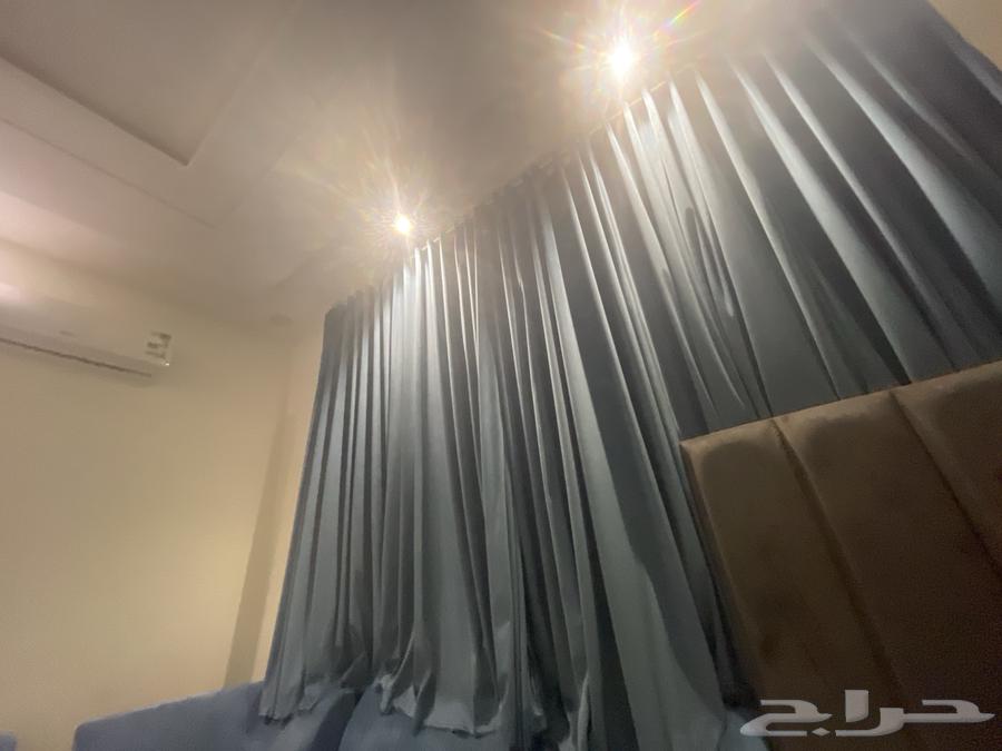 Very wide used blue sofa with a large partition for 300064447521363457112