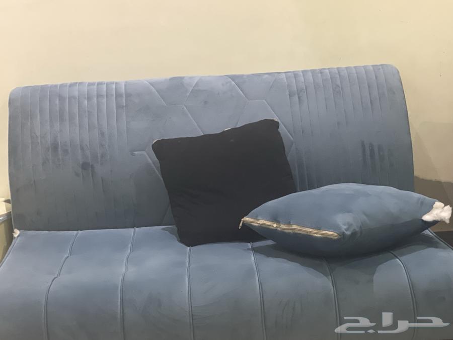 Very wide used blue sofa with a large partition for 300064447521363457111