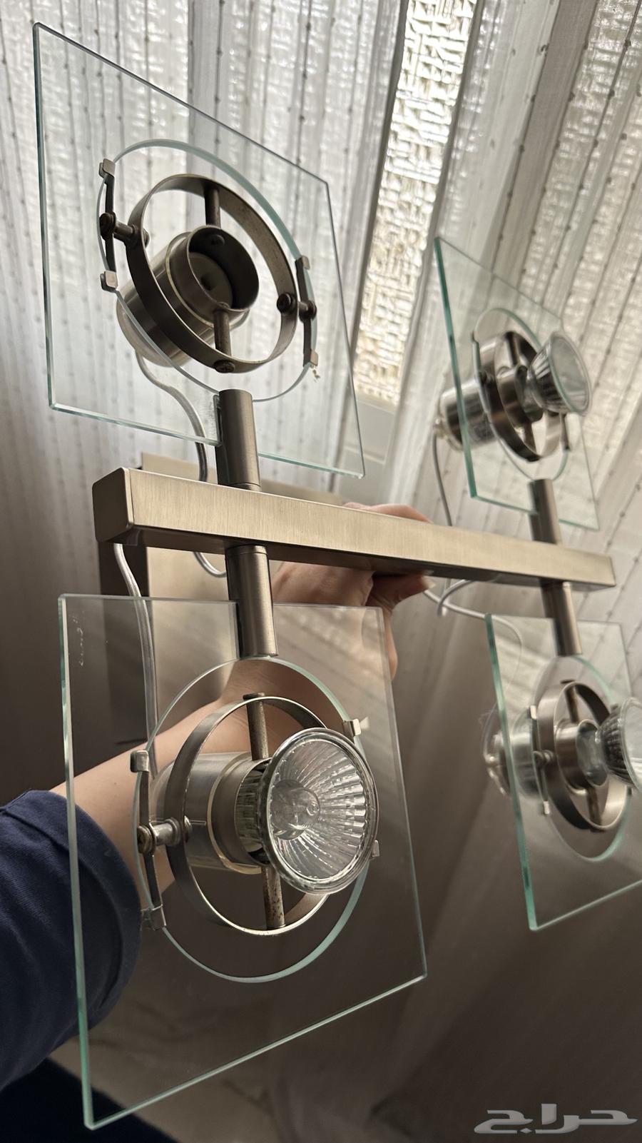 مصباح سقف سبوت لايت من IKEA ستيل مع قزاز64451379082626114