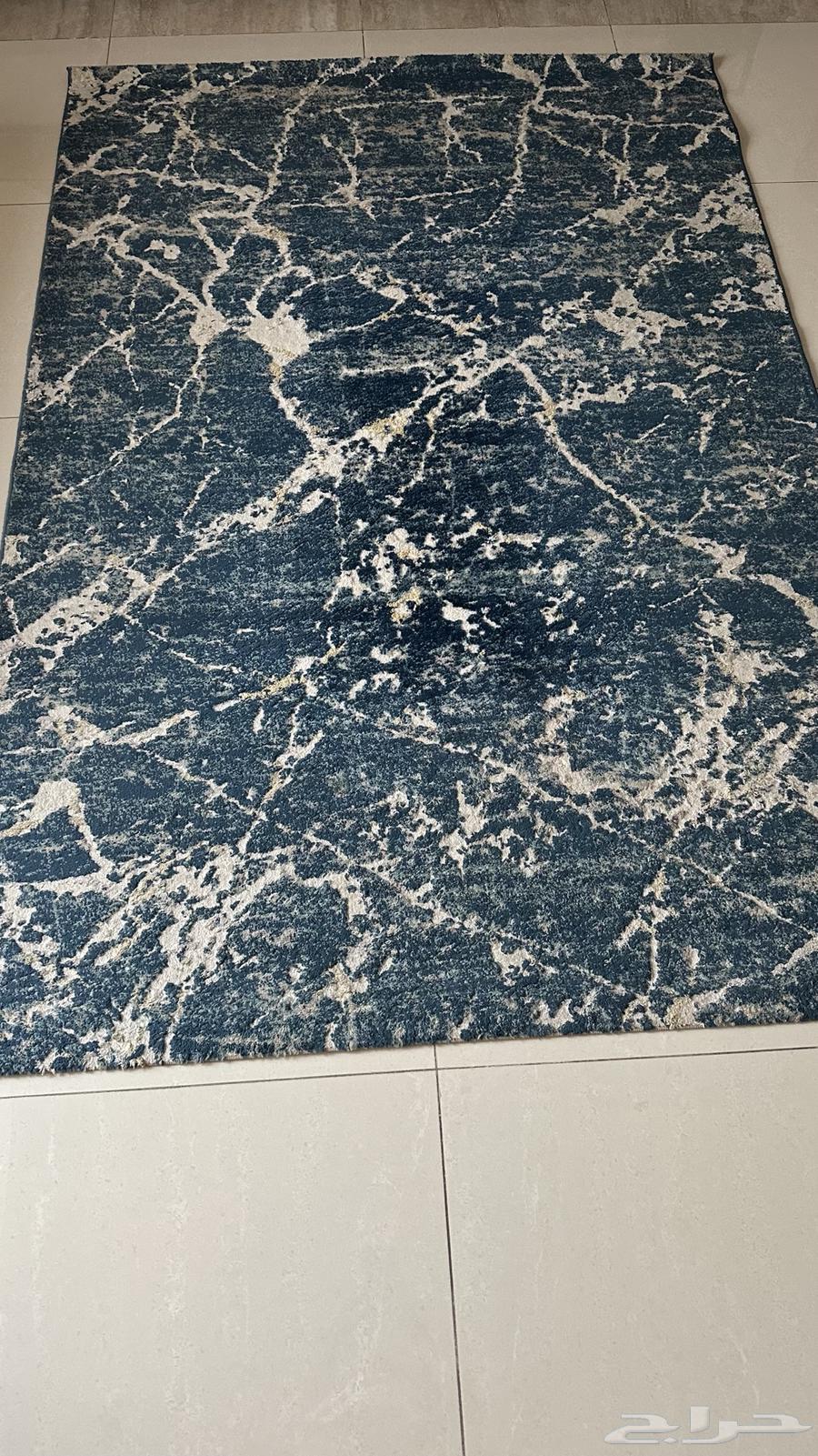 سجادة رخامية باللون الأزرق والبيج64456927160451110