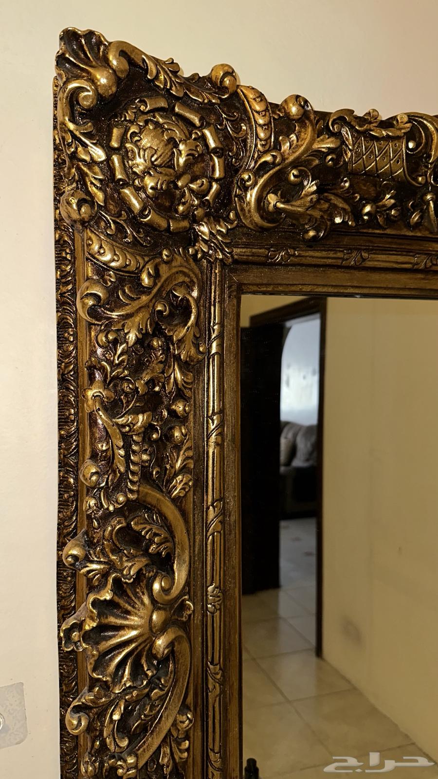 كونسول مدخل رخام وستيل ذهبي   مراية أنتيك64436561521155114