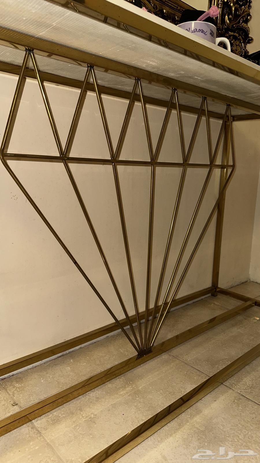 كونسول مدخل رخام وستيل ذهبي   مراية أنتيك64436561521155113