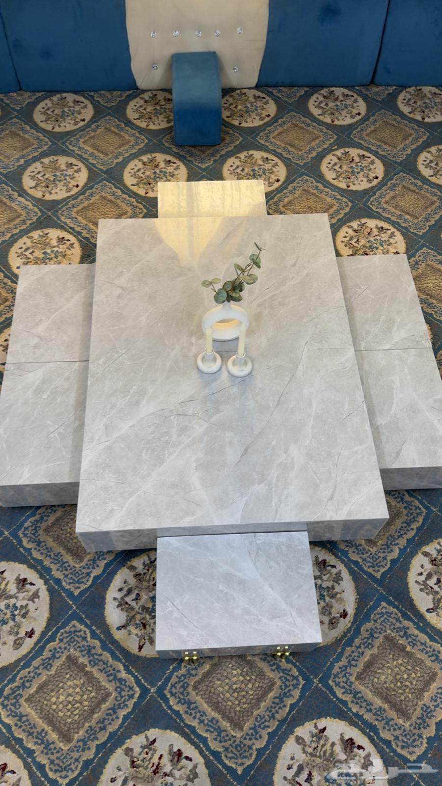 Coffee table with six small stools and TV table for 70064455277313027110