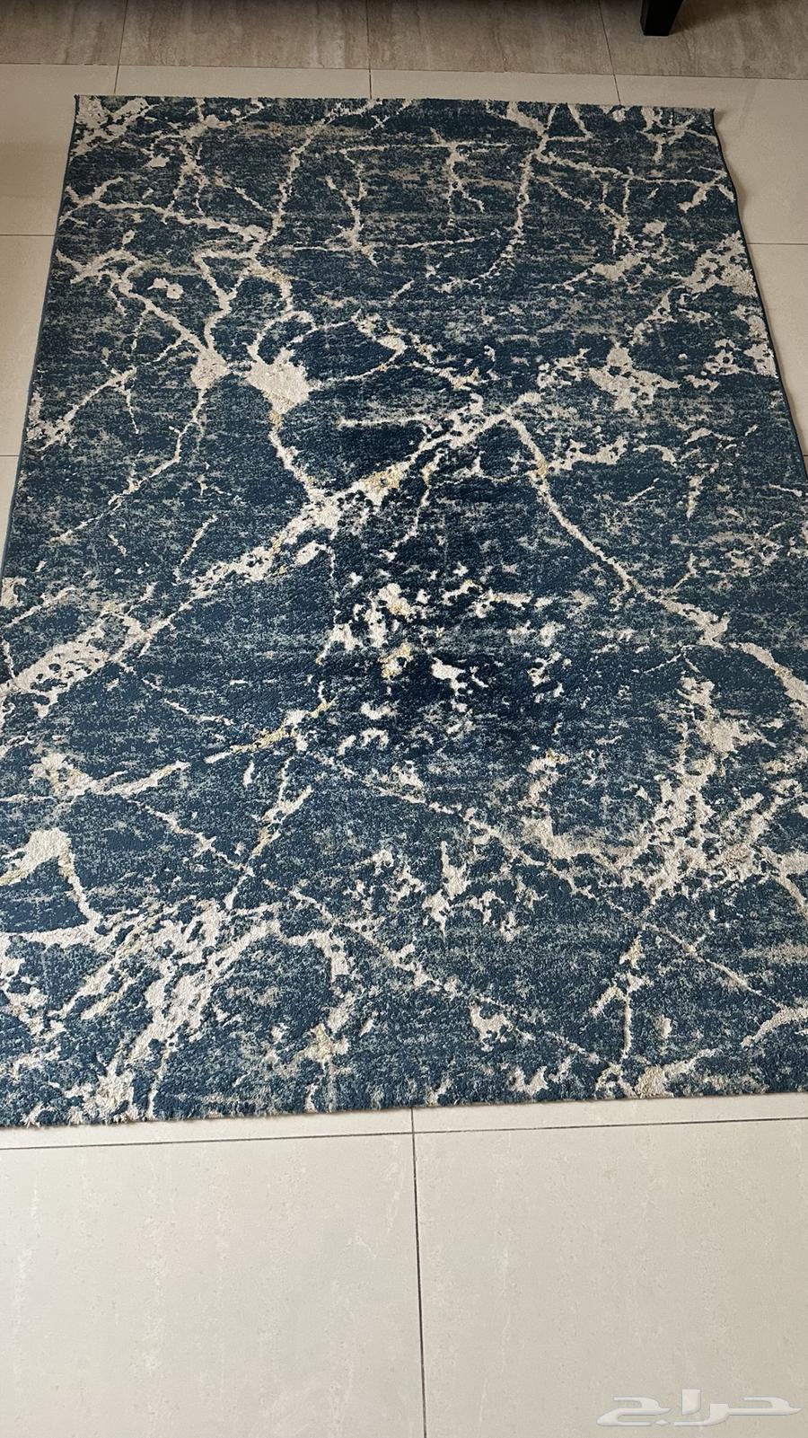 سجادة رخامية باللون الأزرق والبيج64456927160451111