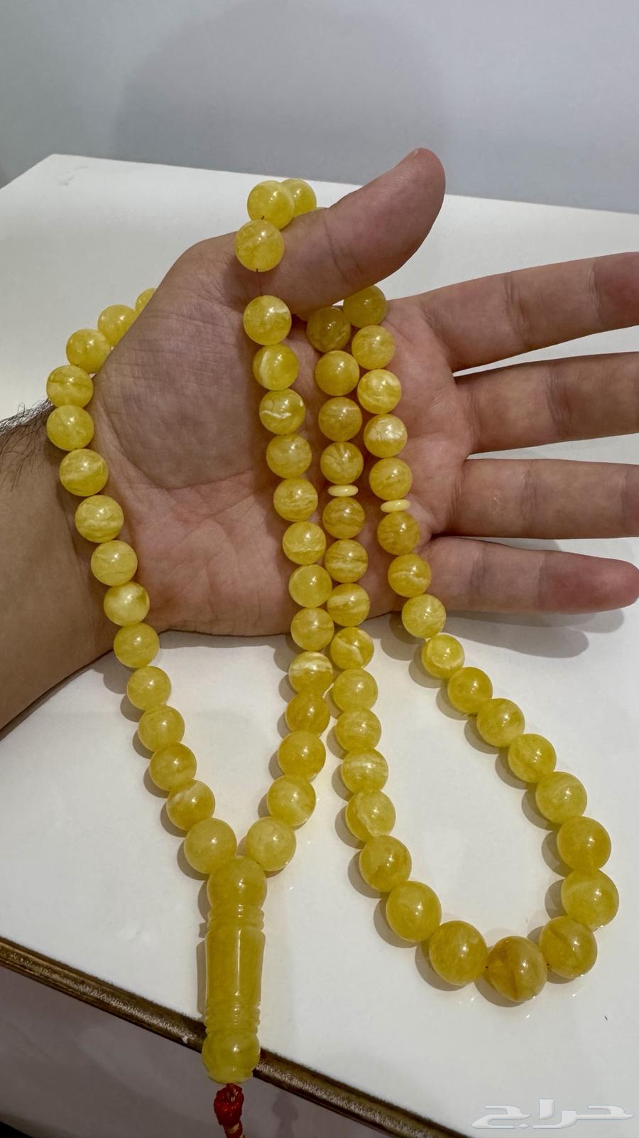 (Sold) Klengrad Amber Misbaha with Lines64450022793475110