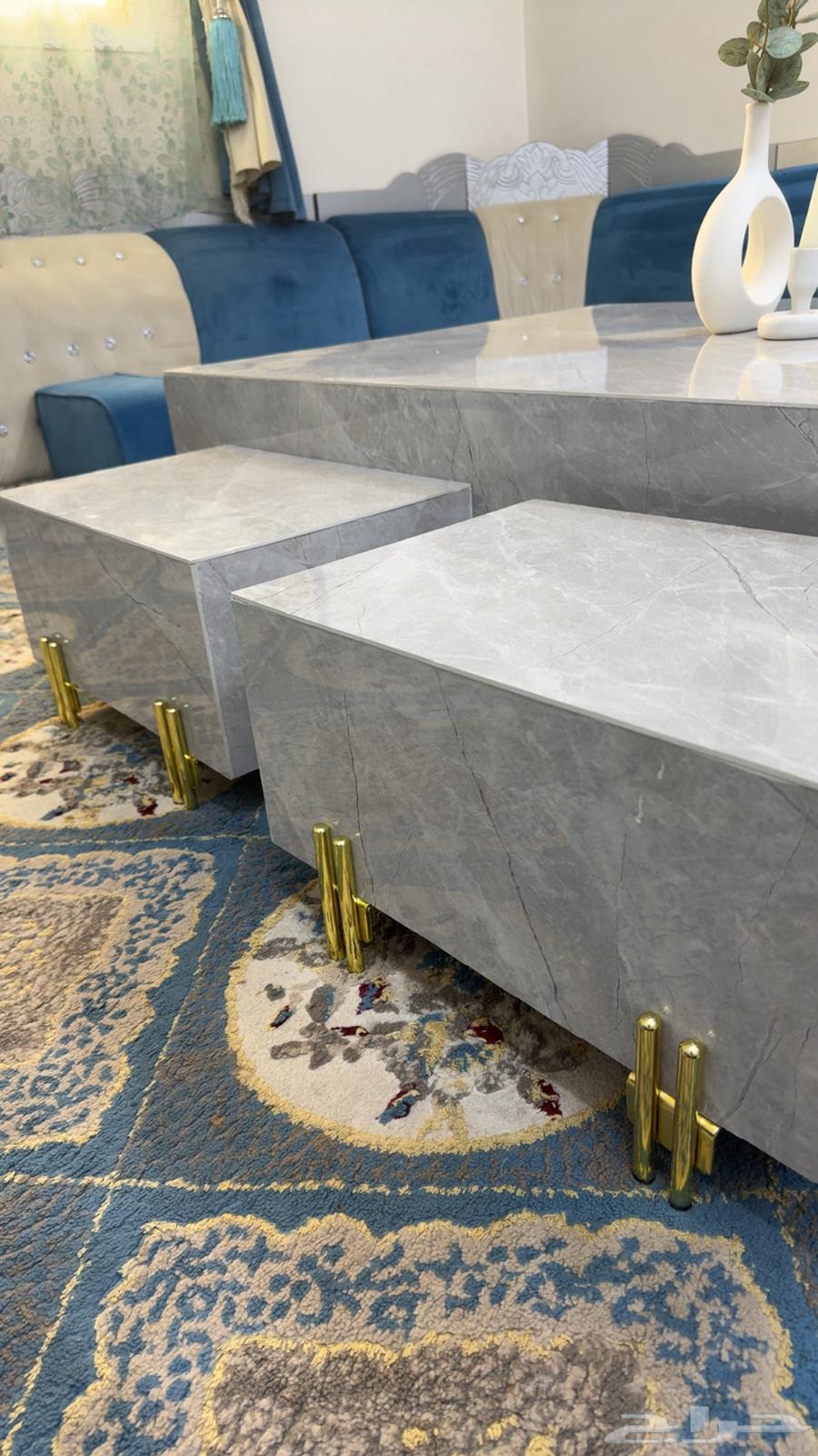 Coffee table with six small stools and TV table for 70064455277313027111