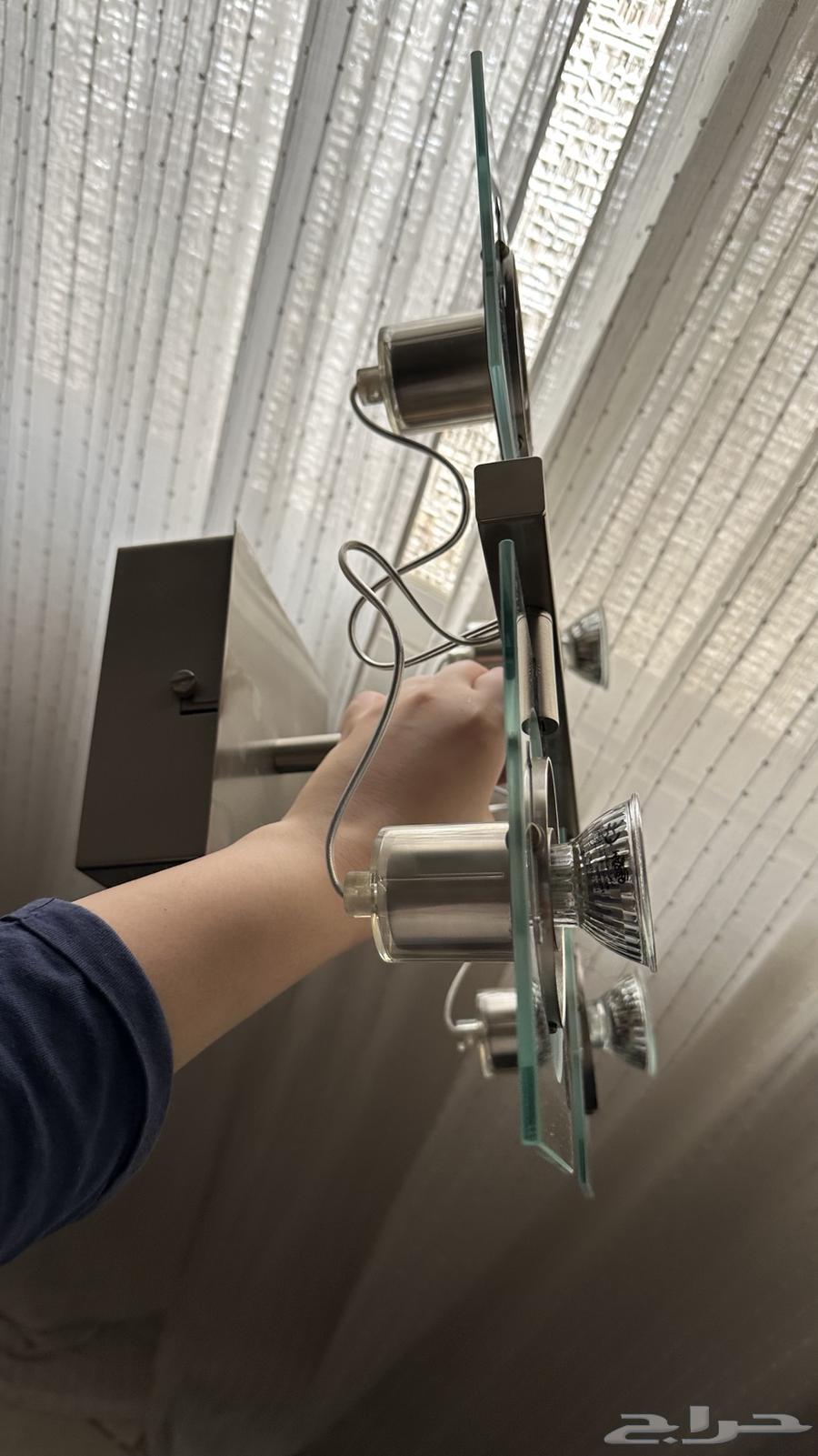 مصباح سقف سبوت لايت من IKEA ستيل مع قزاز64451379082626113