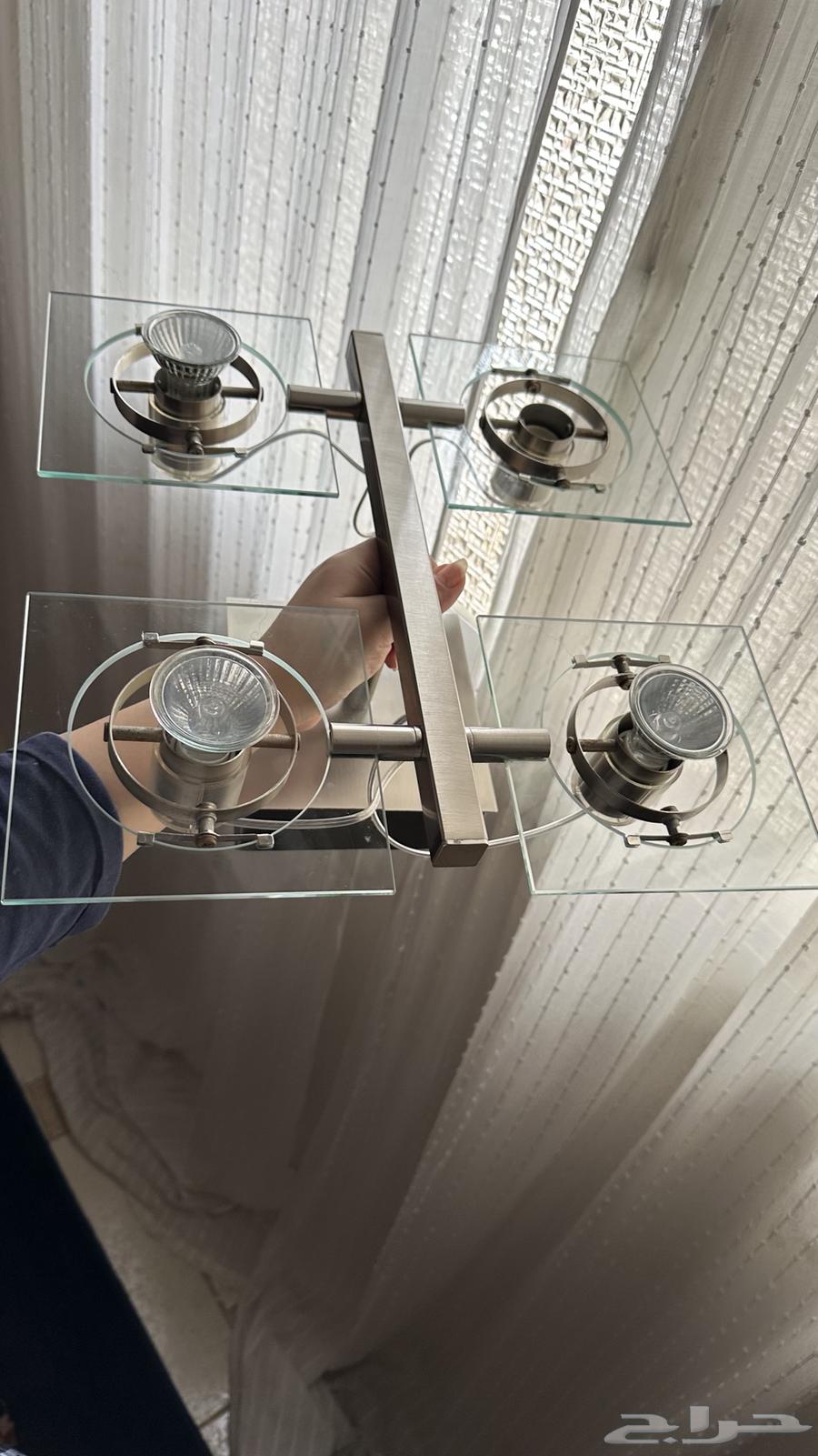 مصباح سقف سبوت لايت من IKEA ستيل مع قزاز64451379082626110