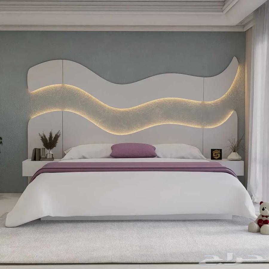 فقط ب1999 ريال سرير بديكور جداري و2 كومدينه64456612740481111