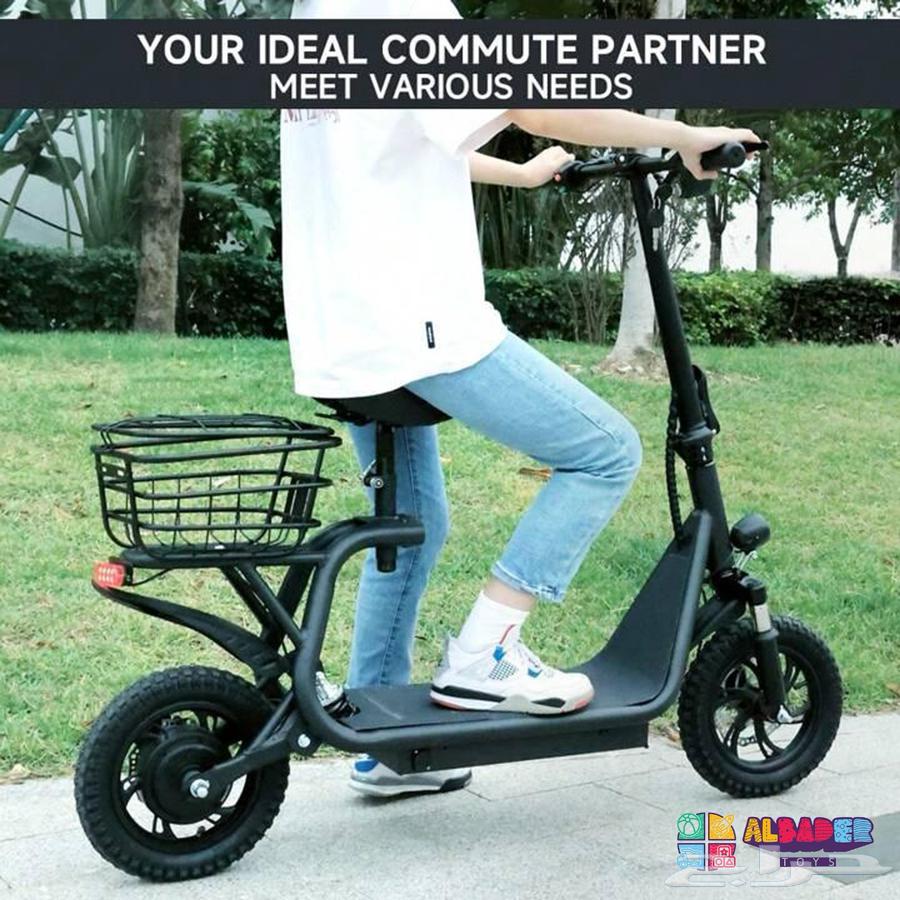 سكوتر كهربائي بتصميم مع سلة خلفية بقوة 500 واط - سكوتر64456968402177111