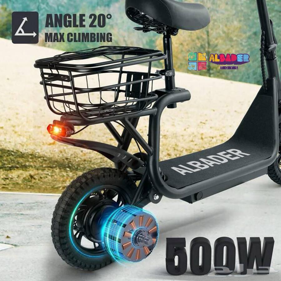 سكوتر كهربائي بتصميم مع سلة خلفية بقوة 500 واط - سكوتر64456968402177113