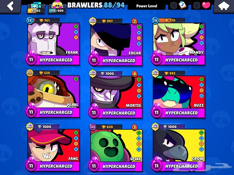 حساب براول ستارز 47 الف كأس ( شيلي النجمة )64451432417154112