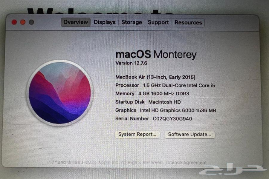 للبيع لابتوب MacBook Air64449836299522114