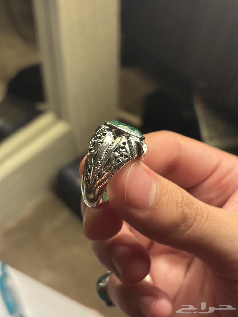 خاتم رجالي زمرد هندي صياغة منشار حجازي64450299037059113