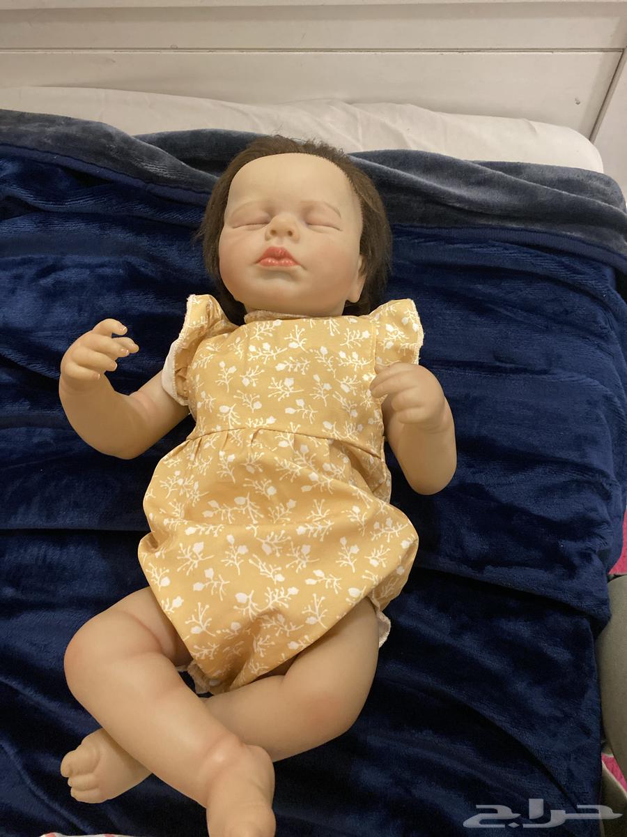 دمية سيليكون بنت مع ملابسين بدون تغليف ومرضعة ولهاية وحفاضة64454591826562110