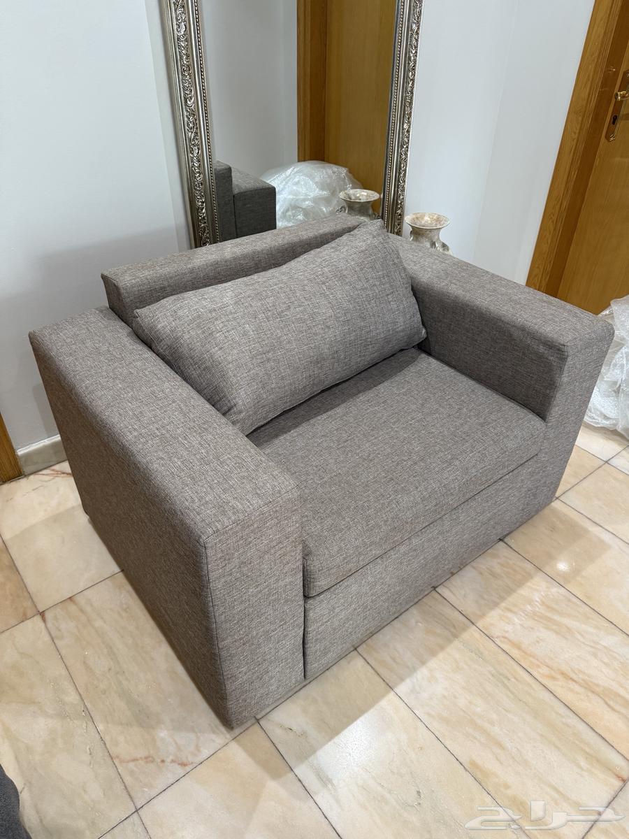 كنبة مفردة لون خشبي رمادي (مناسبة لكبار السن)64456032781442110