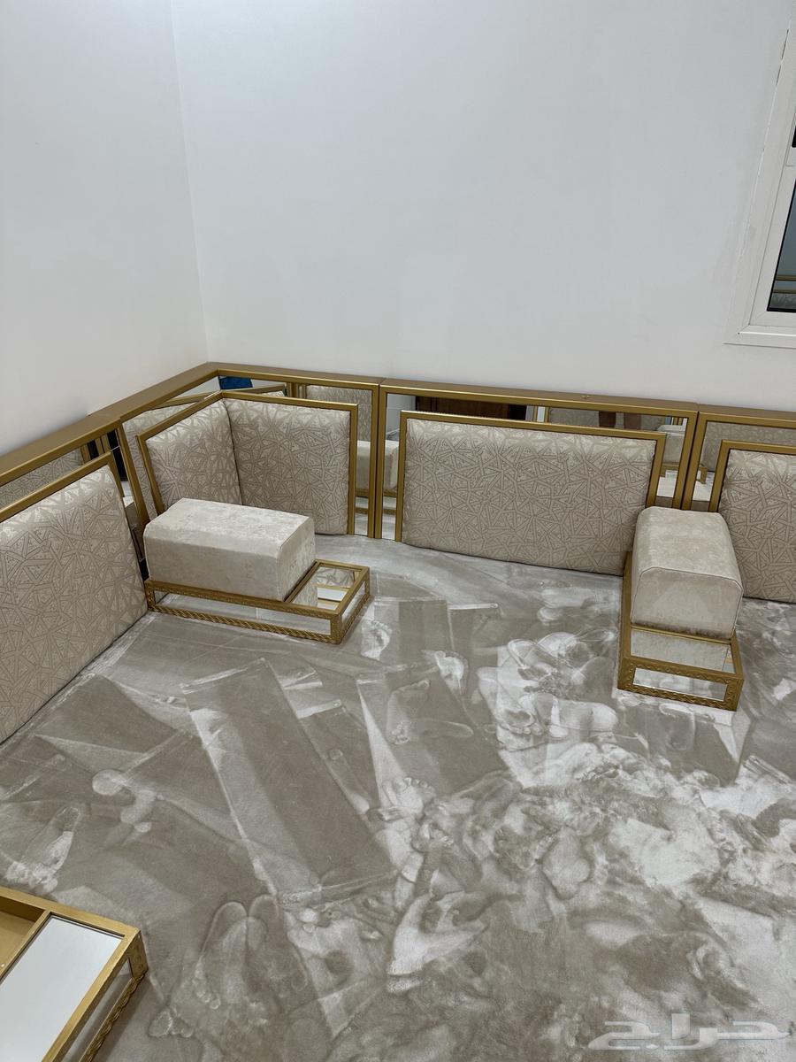 Sofa set, gas oven, floor seating with backrests and curtains64456227090819114