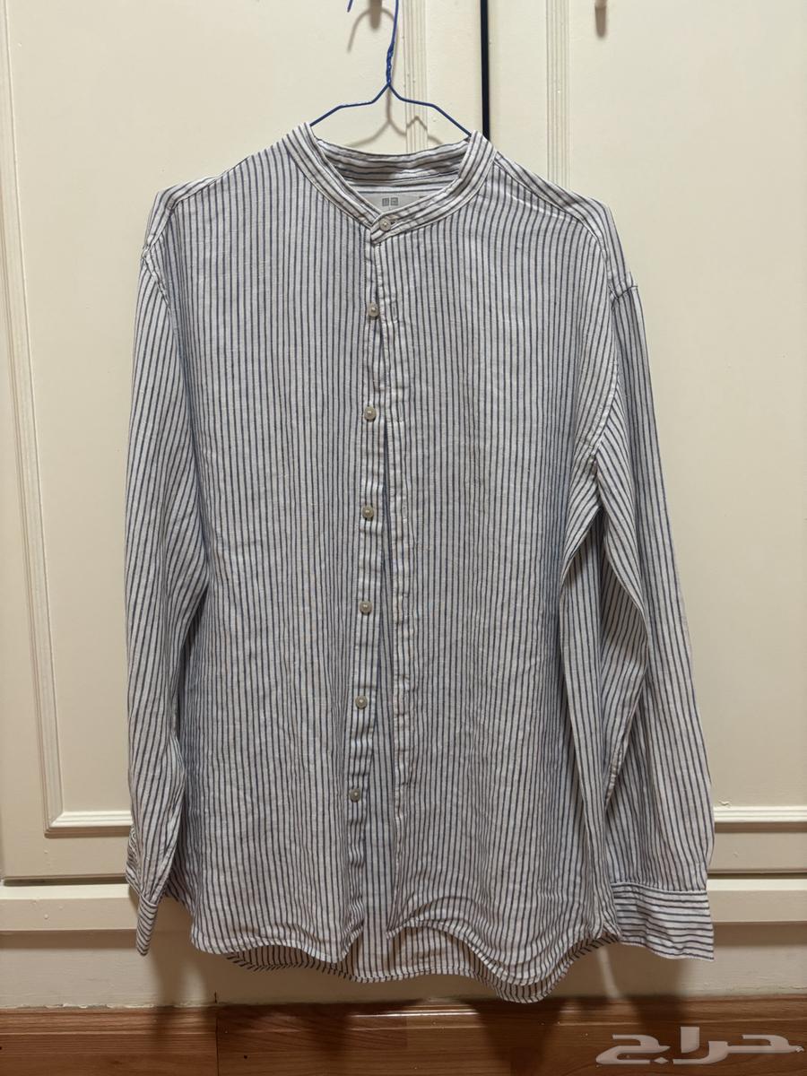 قميص يونيكلو بأكمام طويلة وبنمط الأشرطة64451405975810110