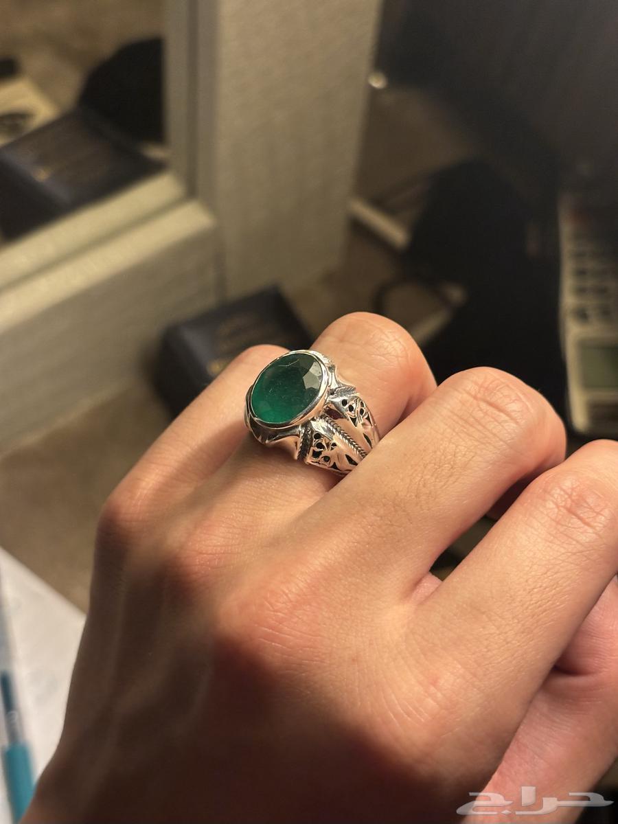 خاتم رجالي زمرد هندي صياغة منشار حجازي64450299037059114