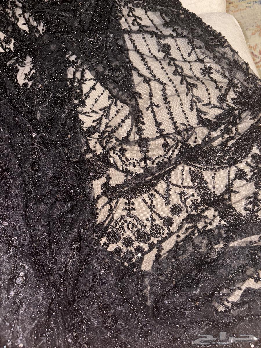 Black sequined and beaded fabric. 3 meters64452752880259113