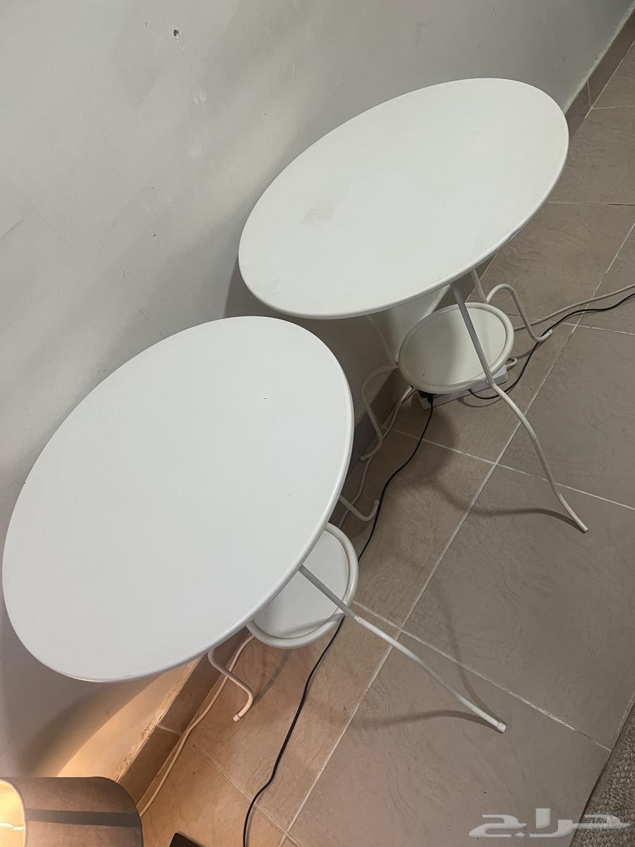 Two IKEA metal round tables and an IKEA chiffon curtain, a masterpiece64449743784707110