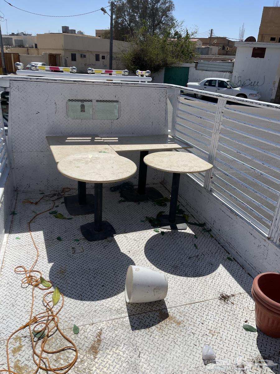 Wooden fence, chairs, and tables for restaurant or café, almost new64494869192835113