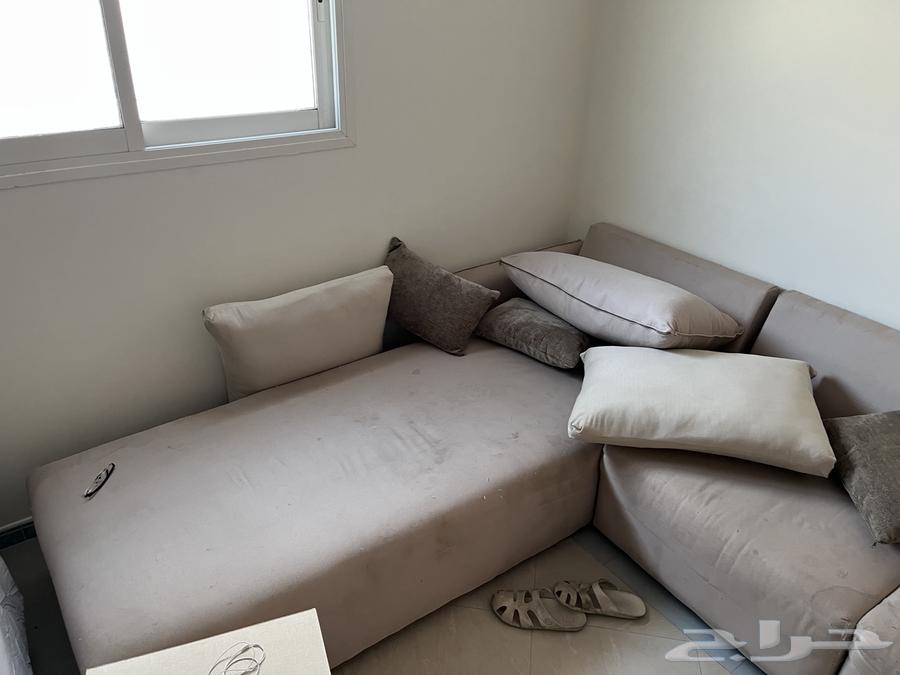 كنب لون بيج مريح حرف L64452023079043110