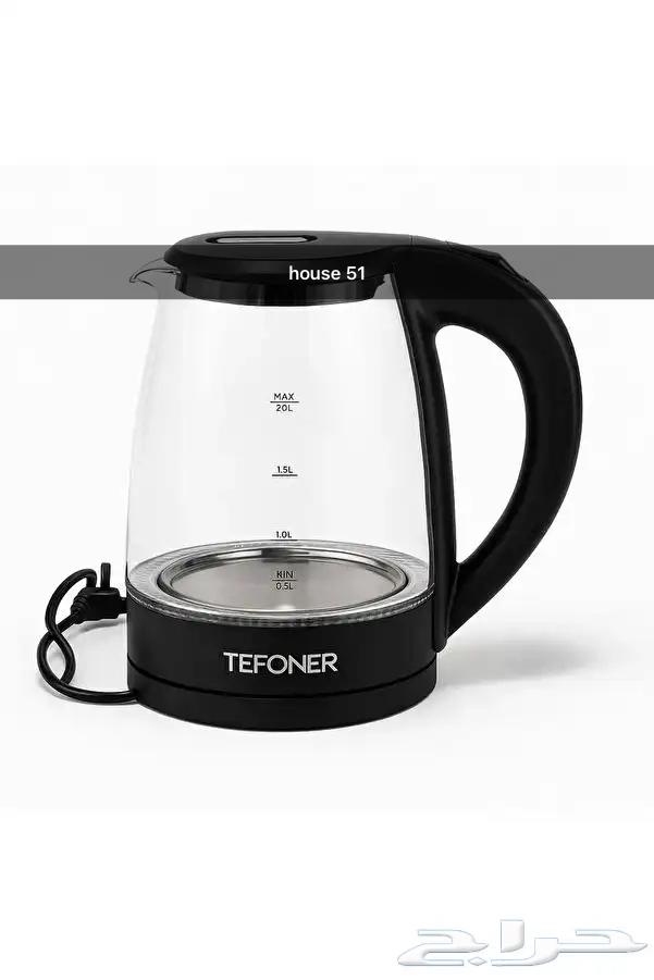 غلاية كهربائية زجاجية من تيفونر - سعة 2.0 لتر64455618208257110