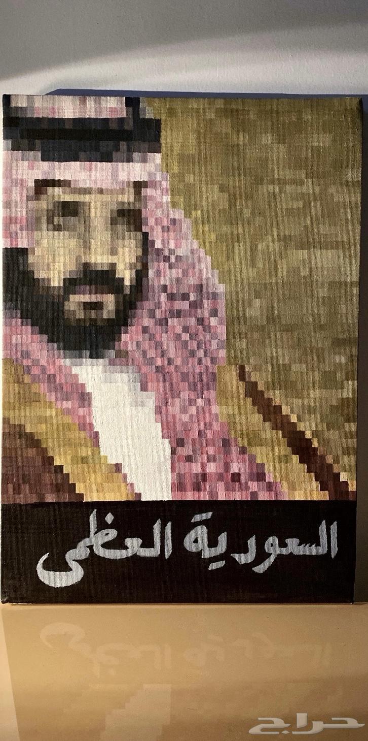 لوحة زيتية مرسومة يدويا باسلوب البكسل64455058866307110