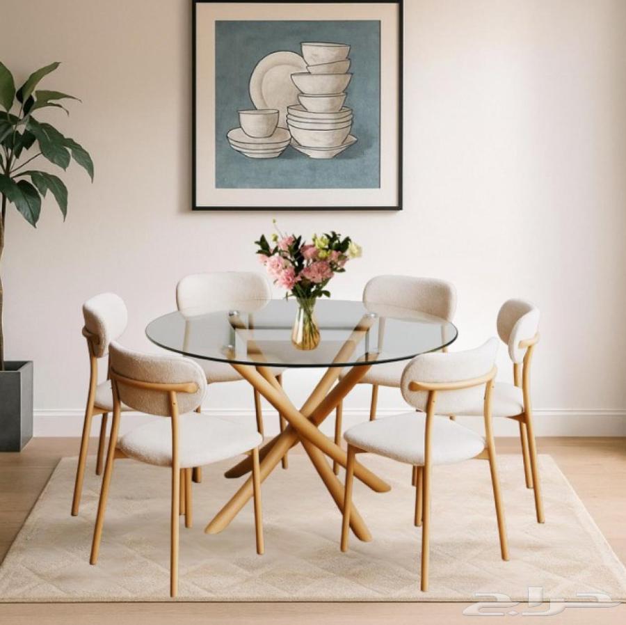 Glass dining table with 4 or 6 chairs64453751415553112