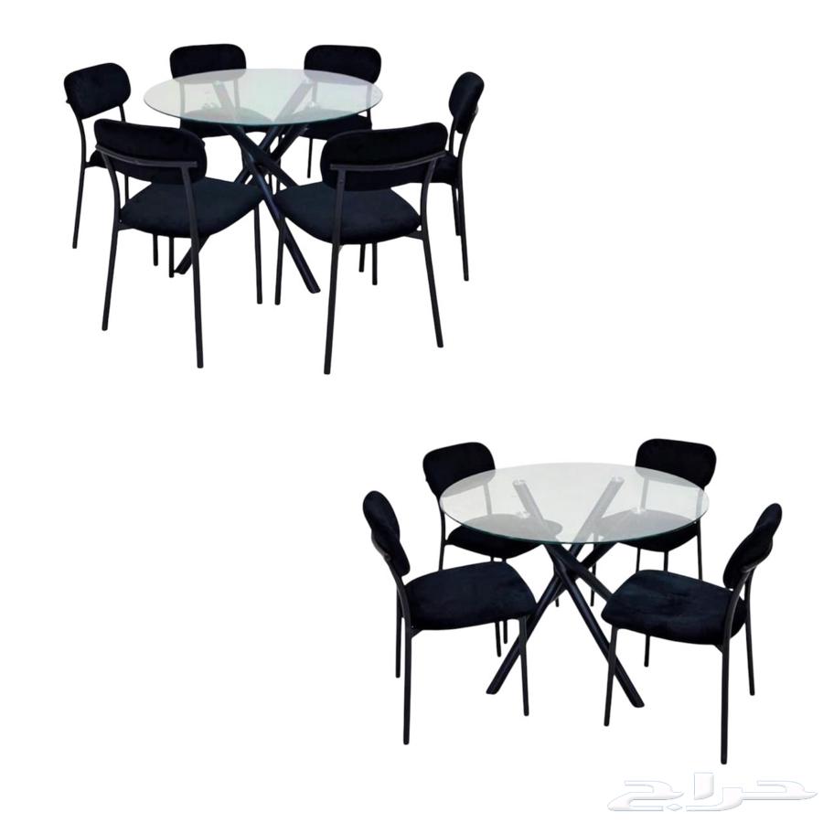 Glass dining table with 4 or 6 chairs64453751415553114